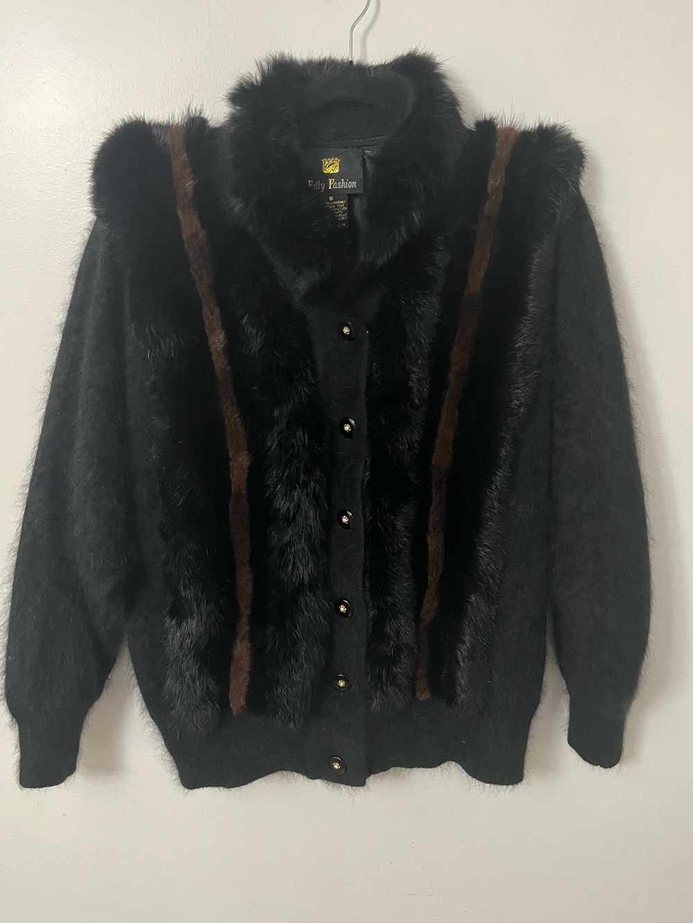 Vintage Angora knit sweater jacket